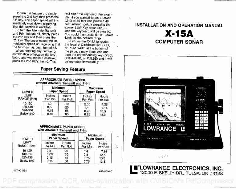 Lowrance electronic SONAR X-15A-page_pdf